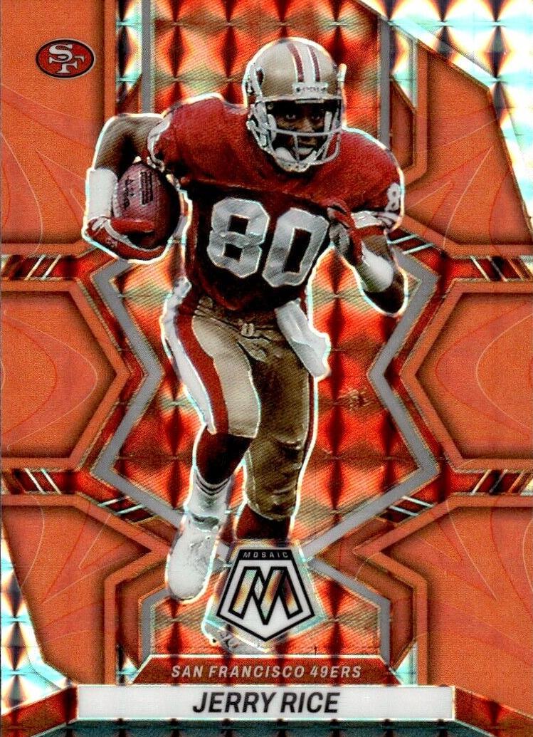 2022 Panini Mosaic Football Reactive Orange Jerry Rice #181 PSA 9