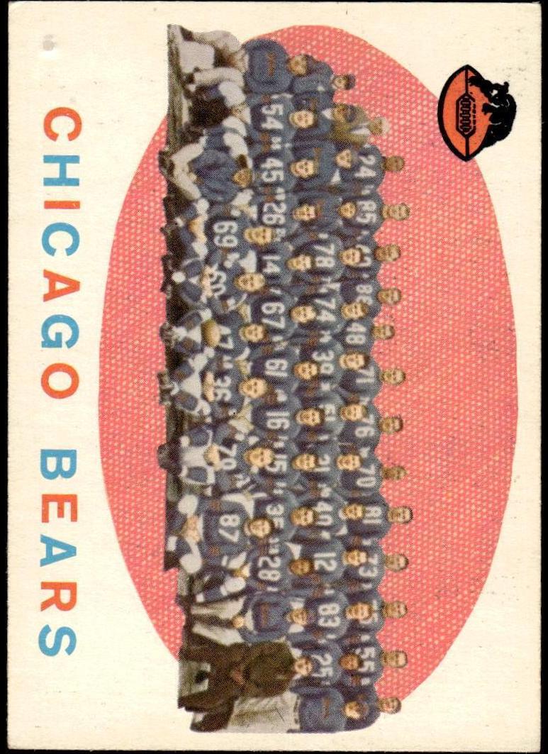 1959 Topps Football Chicago Bears Team #104