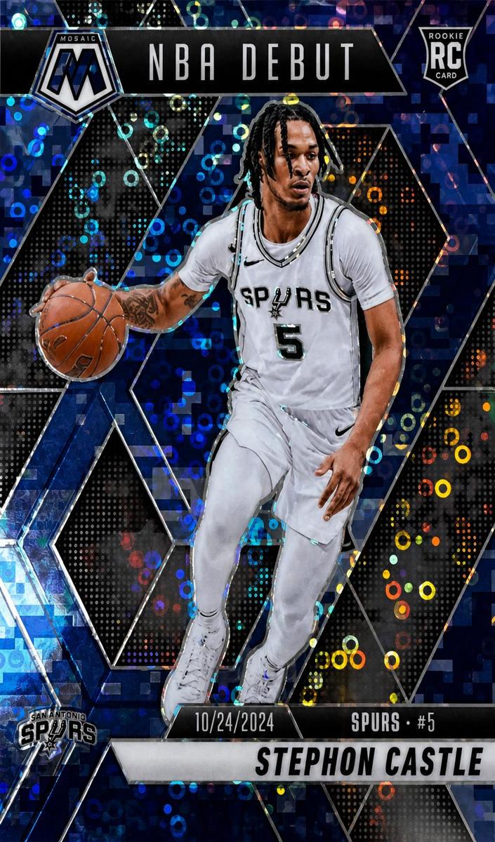 2024 Panini Mosaic Basketball Fast Break Blue Camo Stephon Castle #267