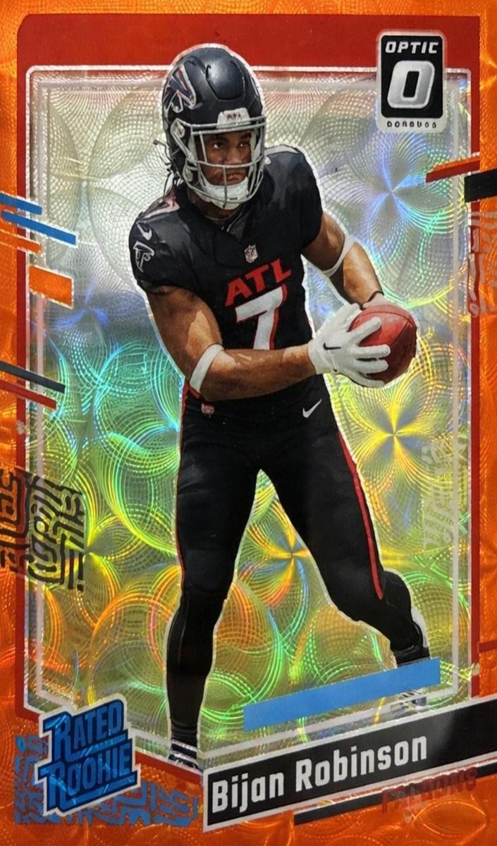 2023 Donruss Optic Football Orange Scope Bijan Robinson #206 PSA 9