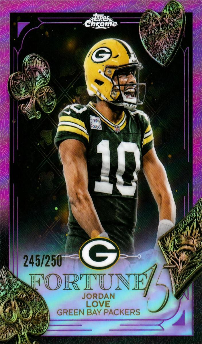2025 Topps Chrome Football Pink Refractor Jordan Love #F15-17