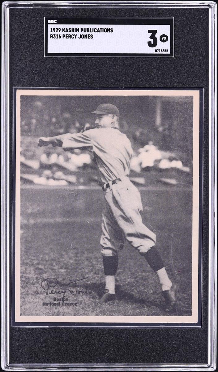 1929 R316 Kashin Publications Baseball Percy Jones #NNO SGC 8