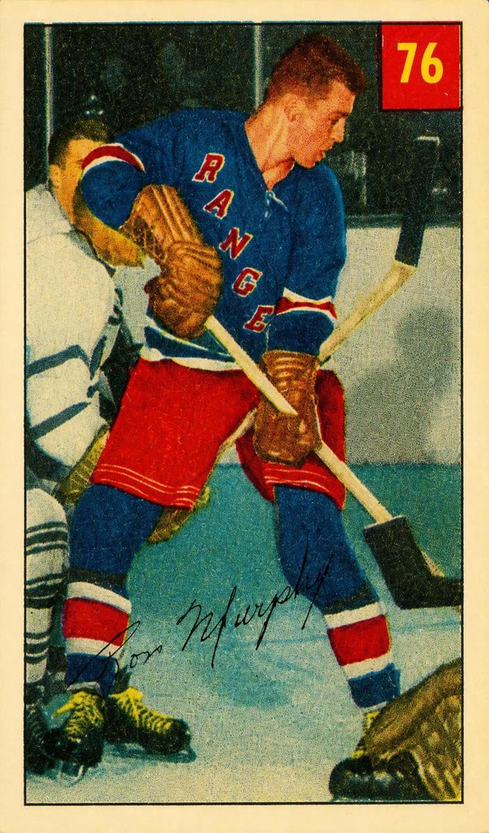 1954 Parkhurst Hockey Lucky Premium Back Ron Murphy #76 PSA 6