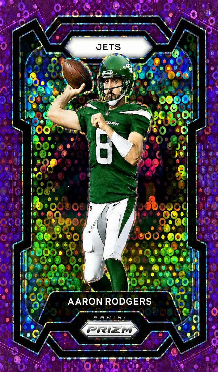 2023 Panini Prizm Football No Huddle Purple Aaron Rodgers #227 PSA 9