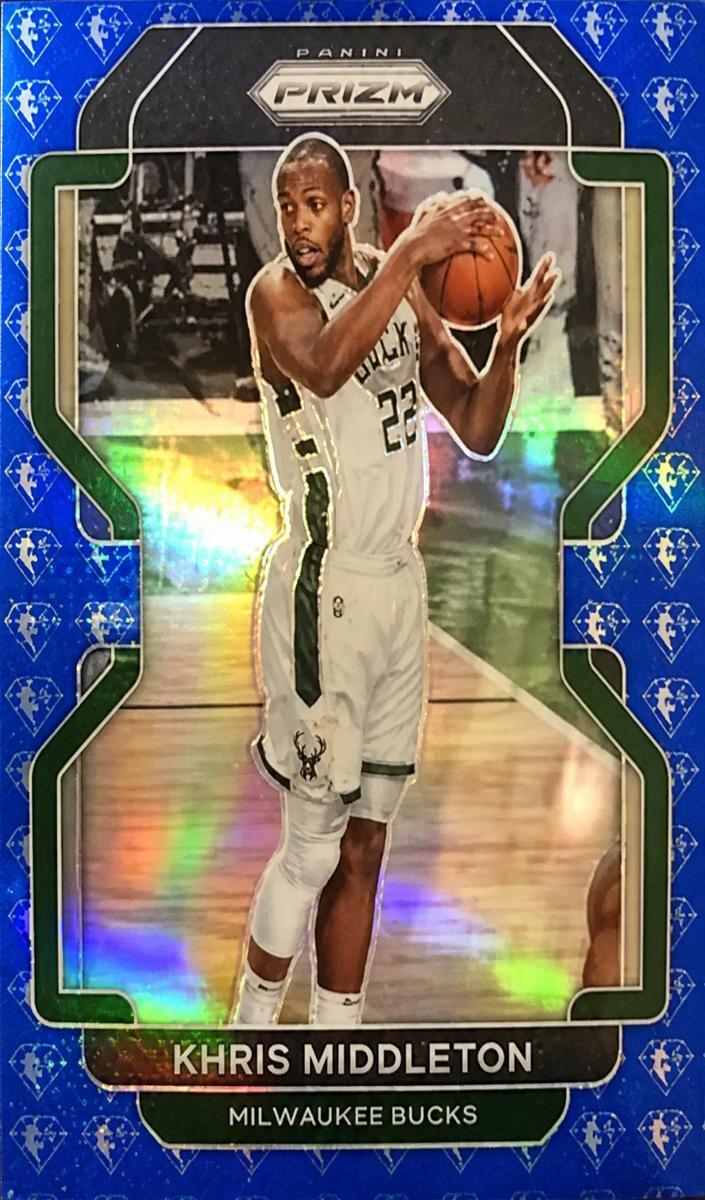 2021 Panini Prizm Basketball NBA 75th Prizm Khris Middleton #128 PSA 9