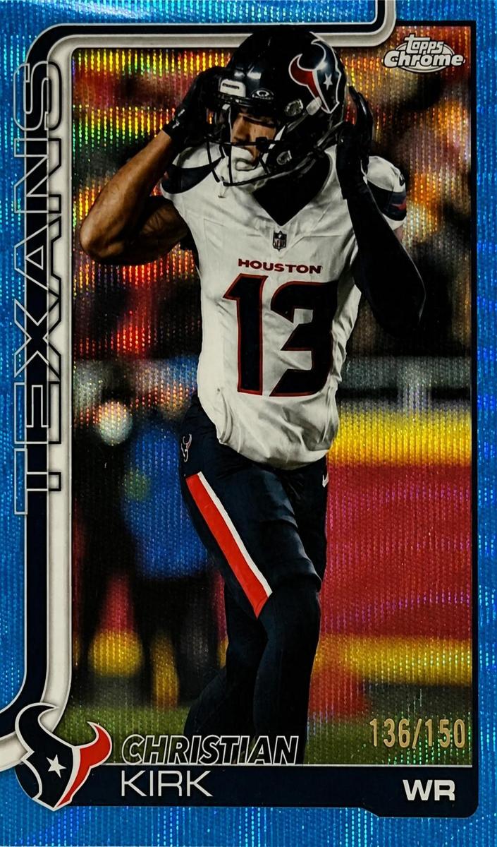 2025 Topps Chrome Football Blue Wave Refractor Christian Kirk #117