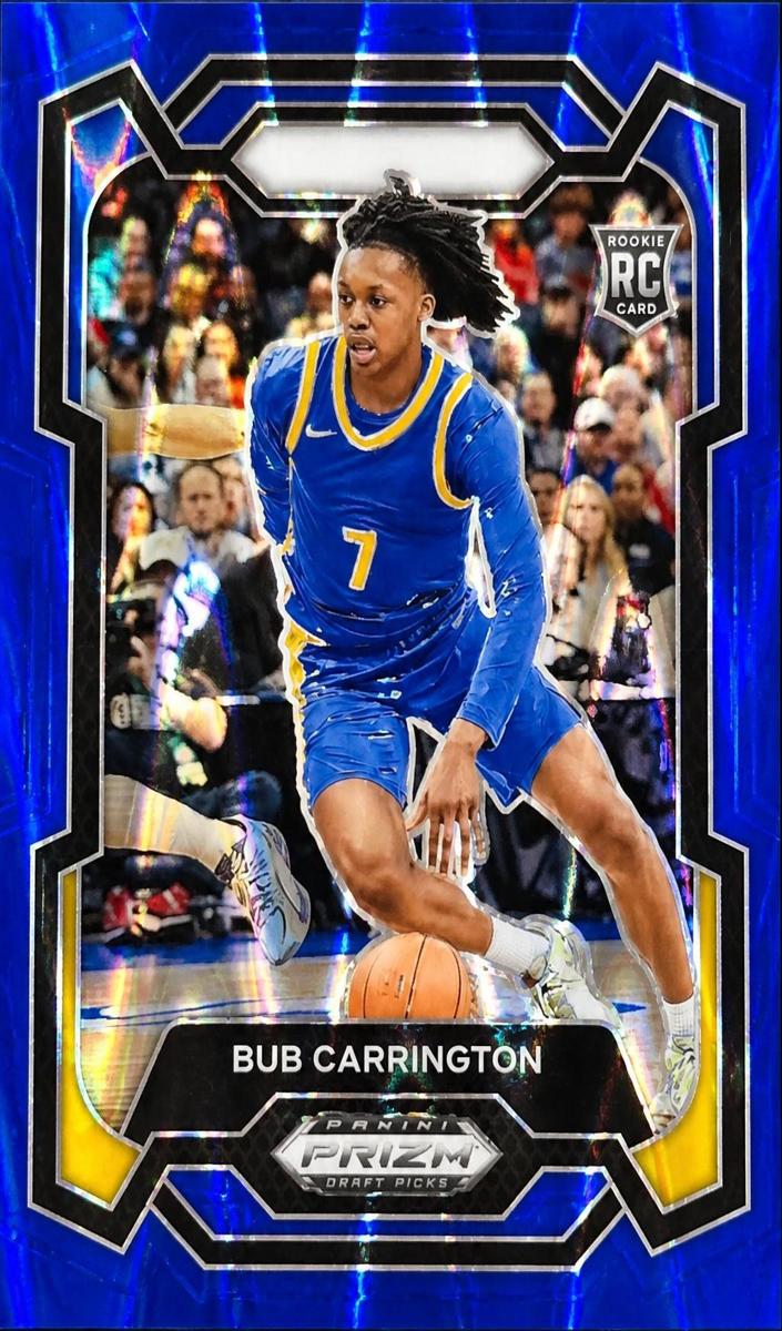 2024 Panini Prizm Draft Picks Basketball Blue Seismic Bub Carrington #88