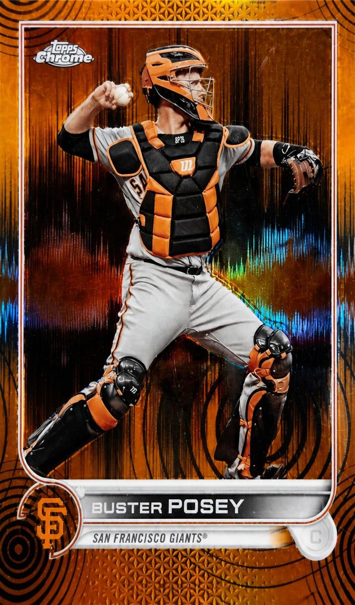 2022 Topps Chrome Baseball Orange Wave Buster Posey #95 PSA 10