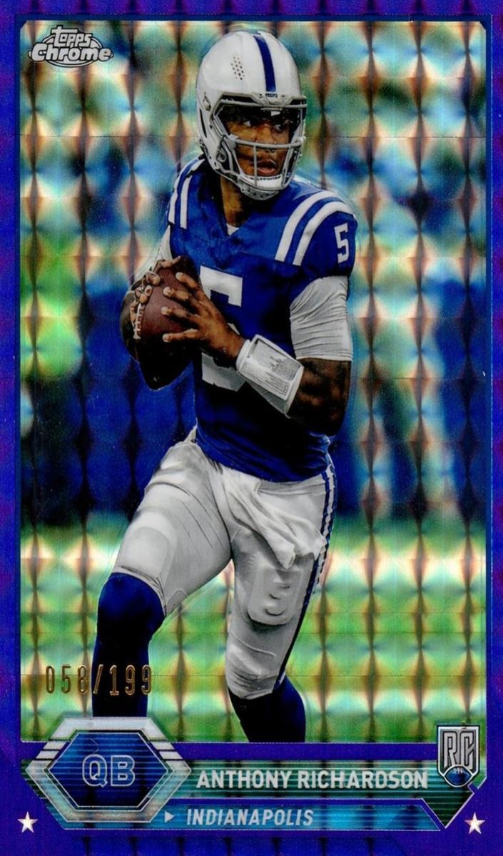 2023 Topps Composite Football Purple Geometric Anthony Richardson #3 PSA 8.5
