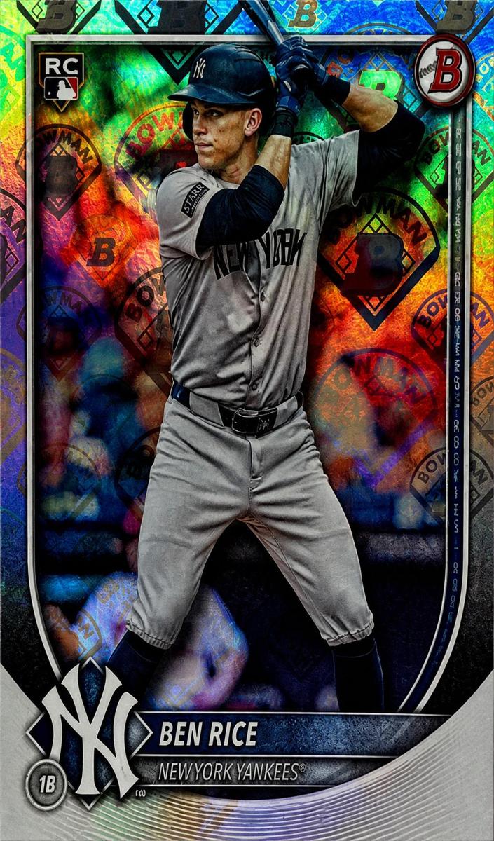 2025 Bowman Baseball Bowman Retro Logo Foil Pattern Ben Rice #85