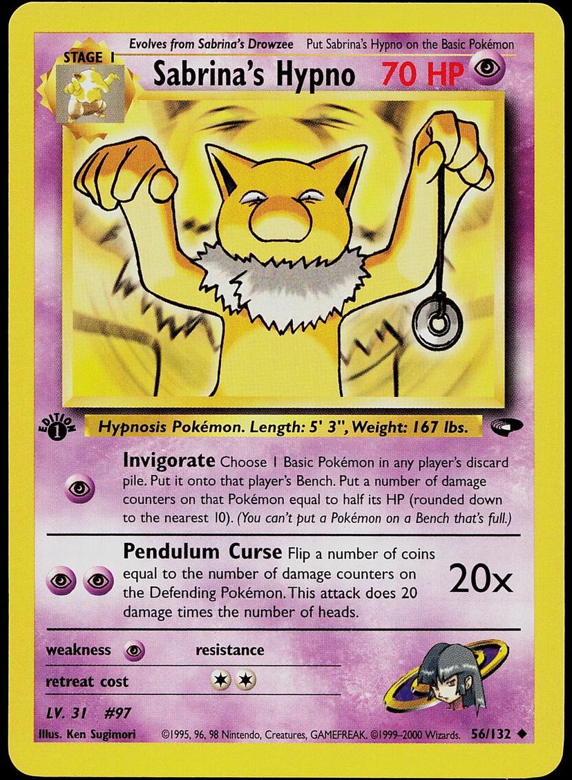 2000 Pokemon Gym Challenge 1st Edition Sabrina's Hypno #56 PSA 9