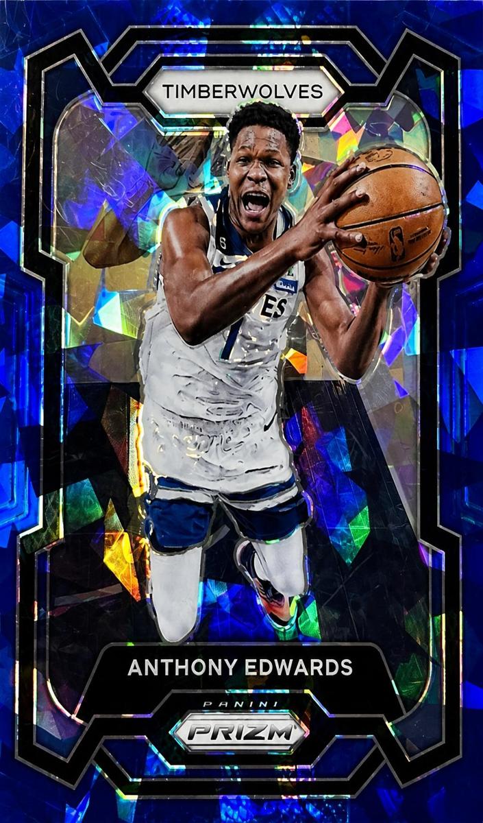 2023 Panini Prizm Basketball Blue Ice Anthony Edwards #108 PSA 10
