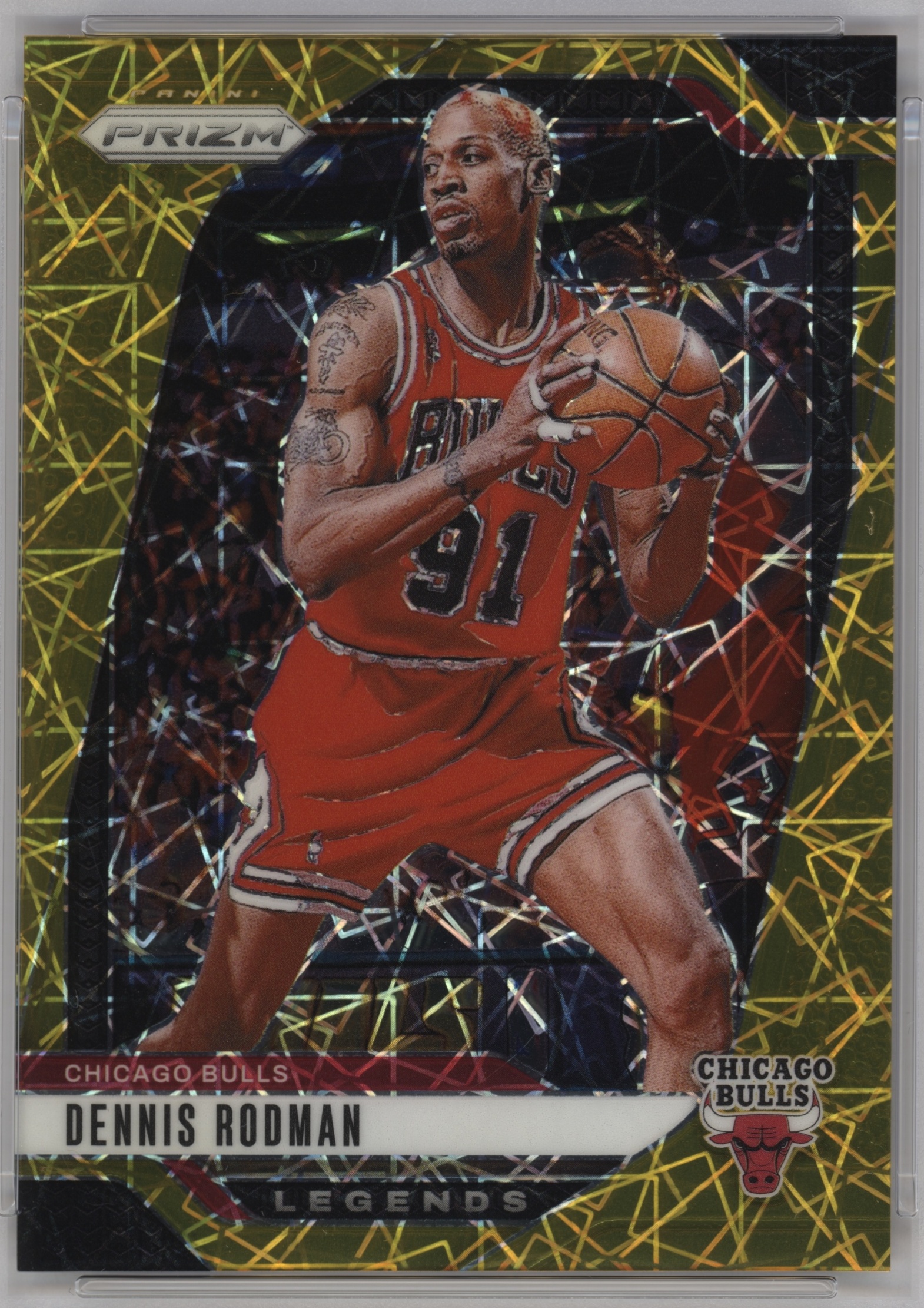 2024 Panini Prizm Basketball Gold Lazer Dennis Rodman #277 PSA 9