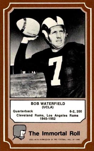 1975 Fleer Hall of Fame Immortal Roll Football Bob Waterfield #48