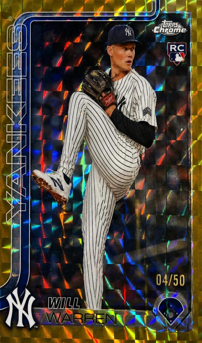 2025 Topps Chrome Baseball Gold Geometric Refractor Will Warren #81