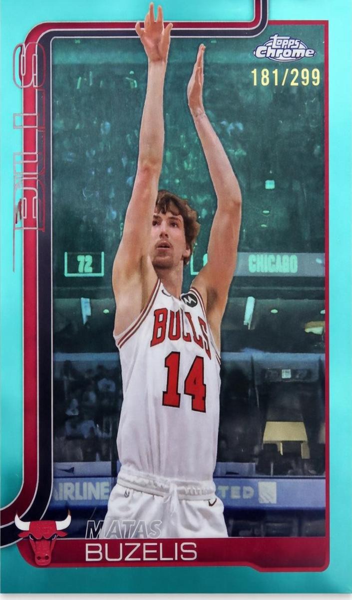 2025 Topps Chrome Basketball Teal Refractor Matas Buzelis #231 PSA 9