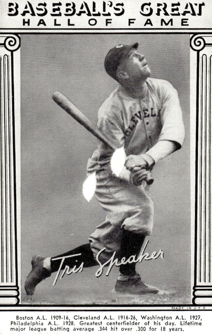 1948 Exhibits Baseball's Great Hall of Fame Baseballf Tris Speaker #NNO