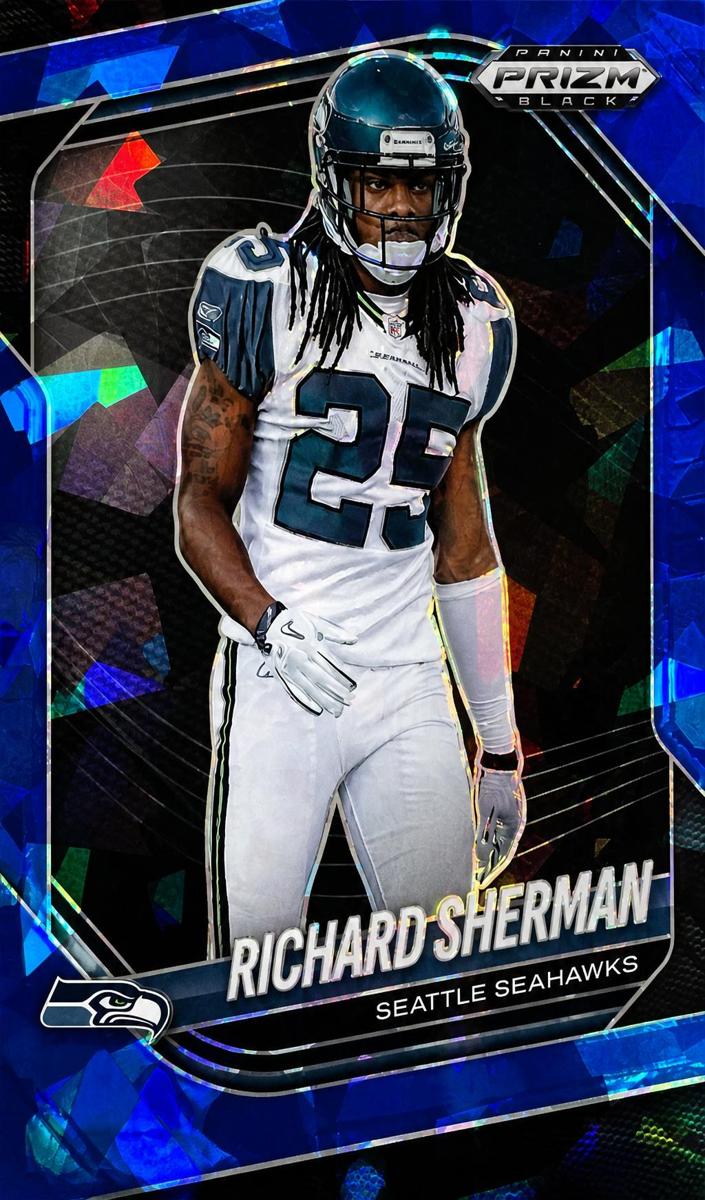 2025 Panini Prizm Black Football Blue Ice Richard Sherman #136