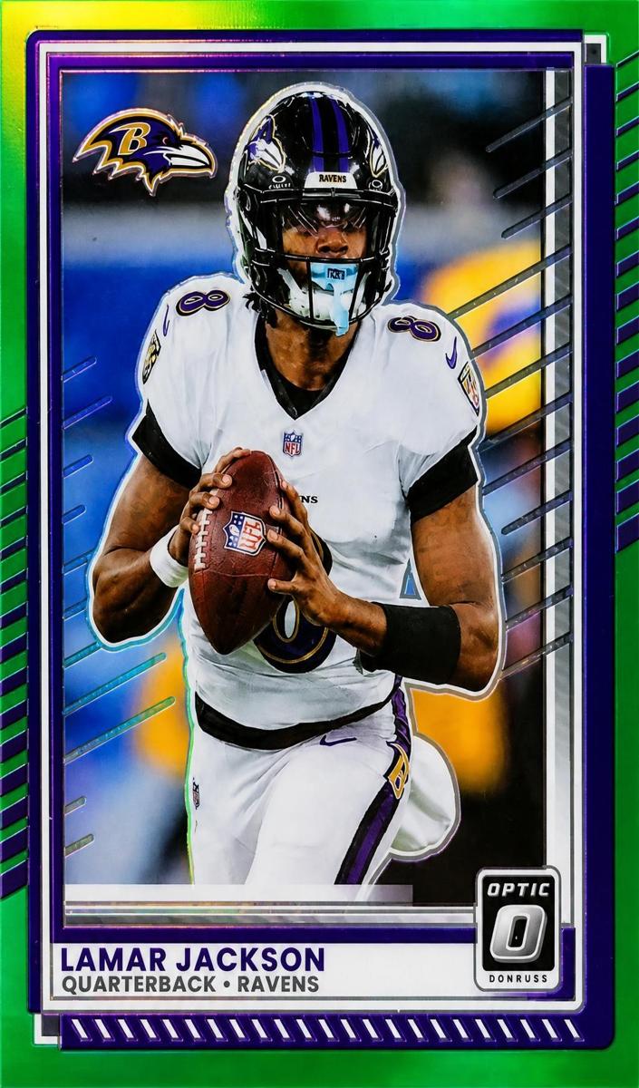 2025 Donruss Optic Football Neon Green Lamar Jackson #80