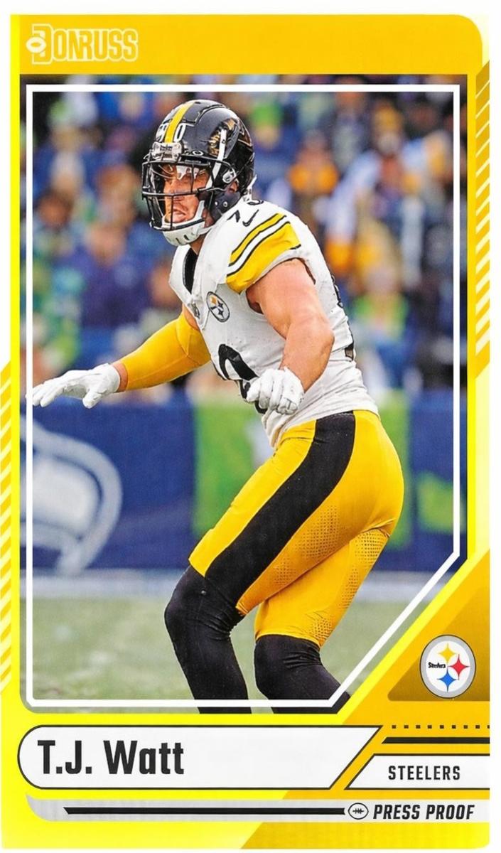2024 Panini Donruss Football Press Proof Yellow T.J. Watt #259
