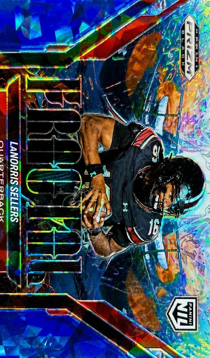 2025 Panini Prizm Black Football Blue Ice LaNorris Sellers #22