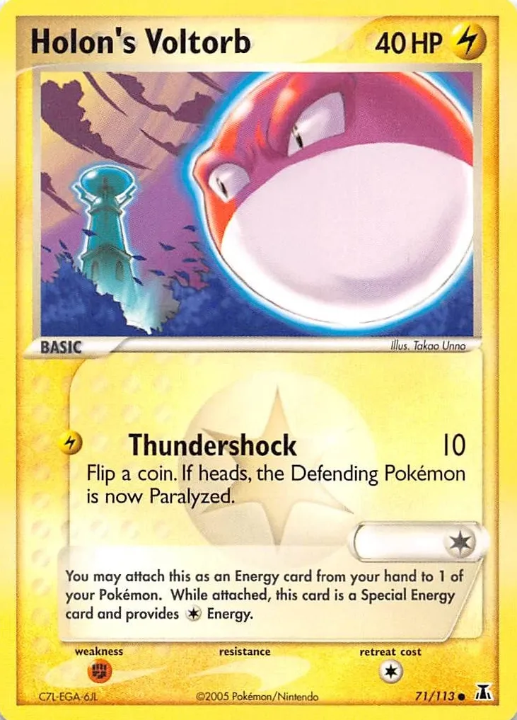 2005 Pokemon EX Delta Species Holon's Voltorb #71 PSA 7
