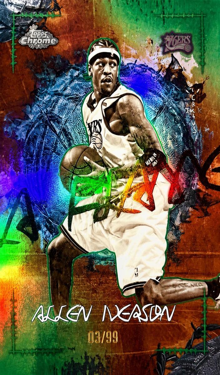 2025 Topps Chrome Cactus Jack Basketball Green Refractor Allen Iverson #LFL-10