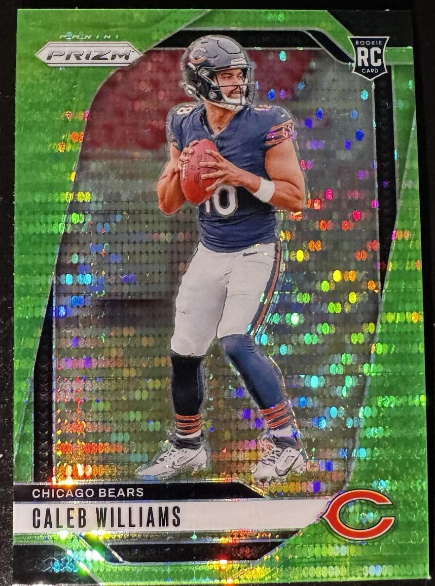 2024 Panini Prizm Football Neon Green Pulsar Caleb Williams #301 PSA 9