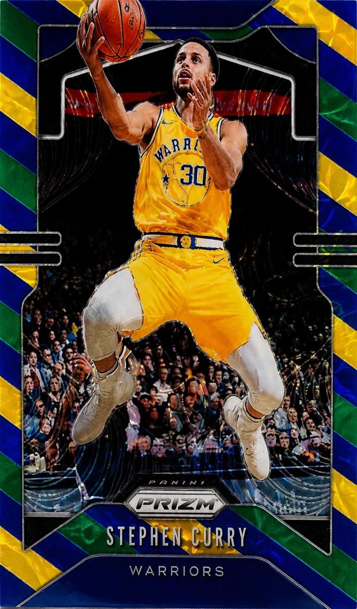 2019 Panini Prizm Basketball Choice Blue Yellow Green Stephen Curry #98