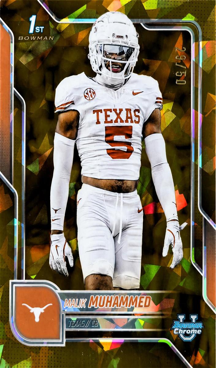 2025 Bowman Chrome University Sapphire Football Gold Malik Muhammad #112