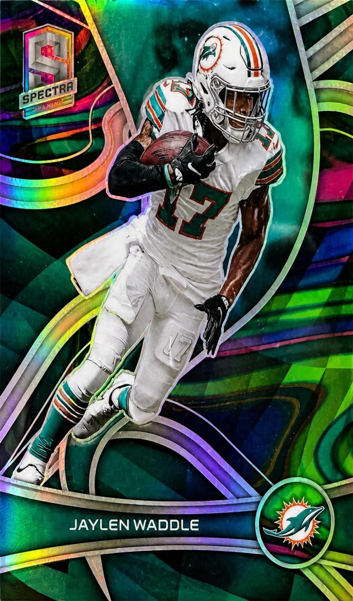 2022 Panini Spectra Football Neon Marble Jaylen Waddle #77