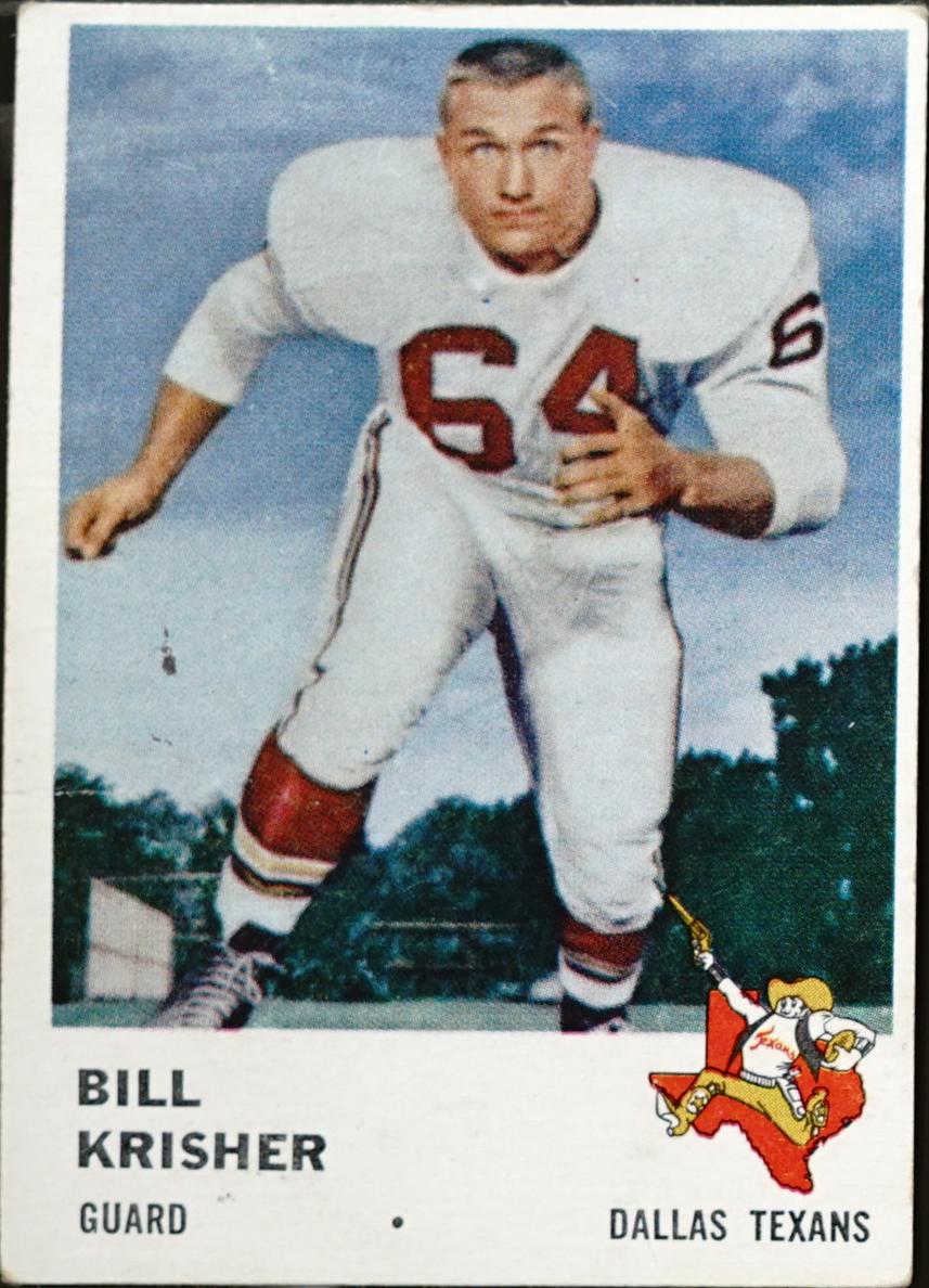 1961 Fleer Football Bill Krisher #205