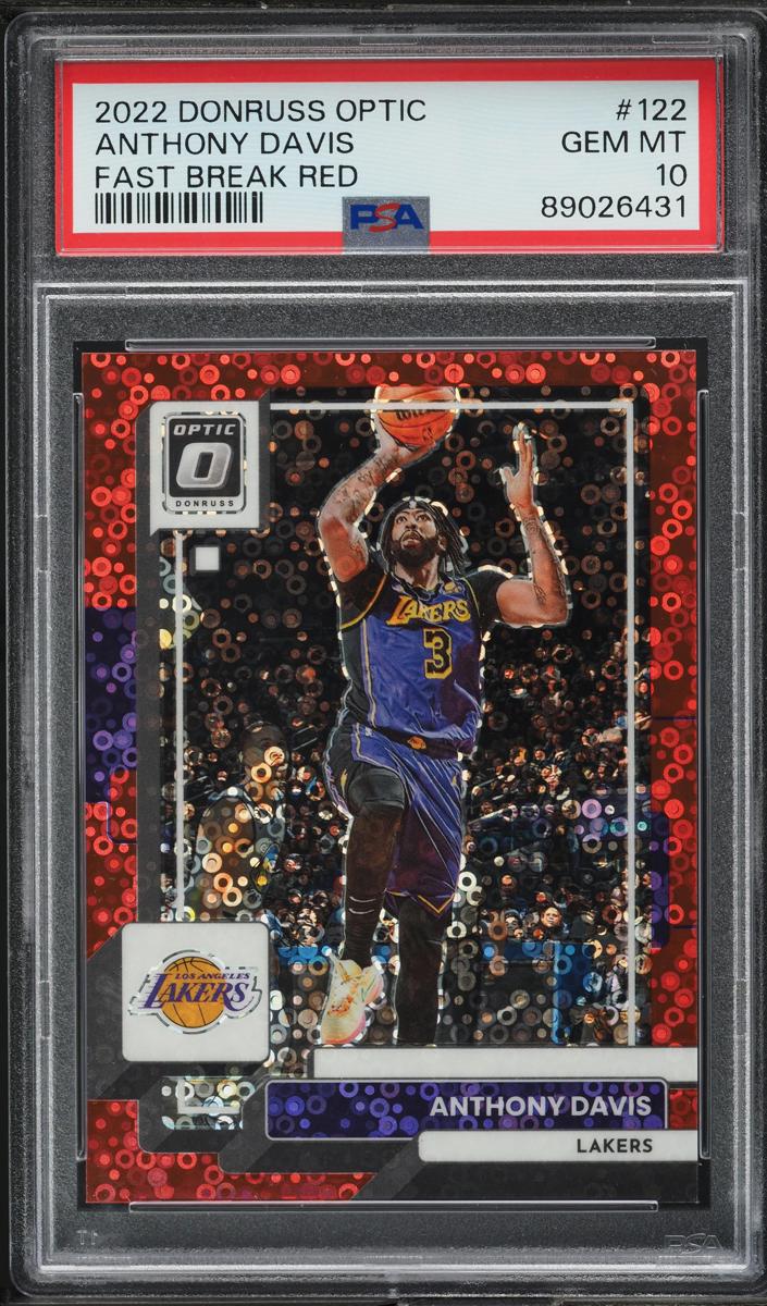 2022 Donruss Optic Basketball Fast Break Red Anthony Davis #122 PSA 10