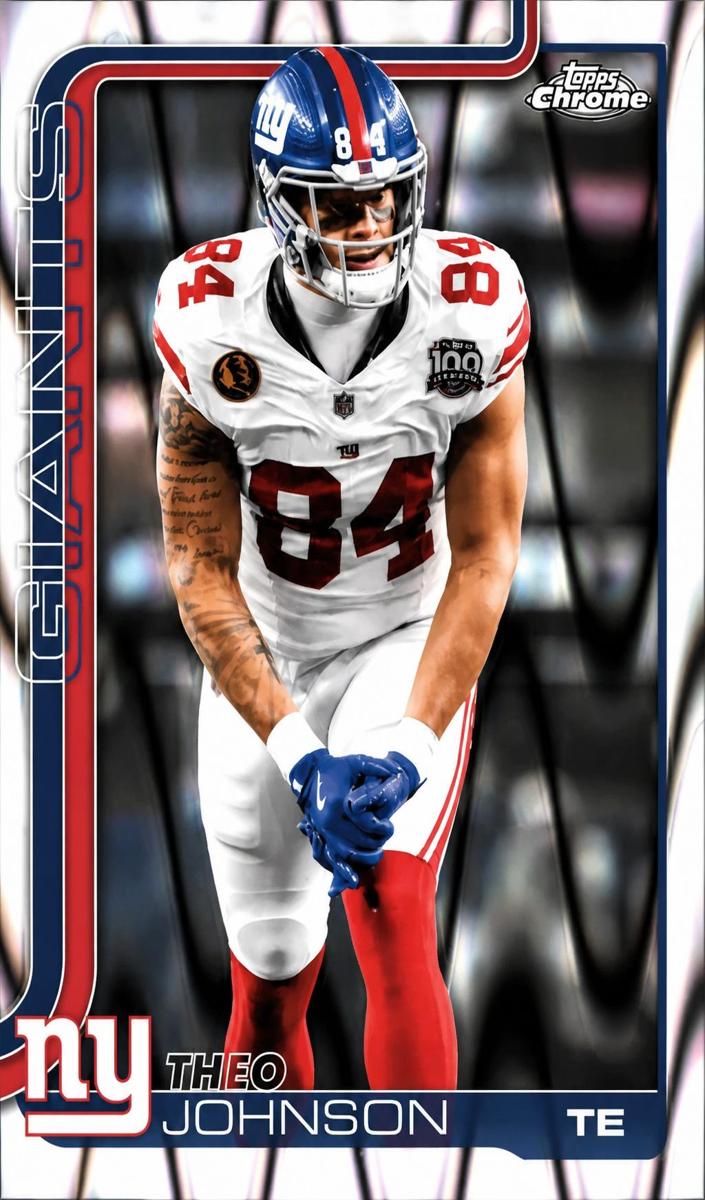 2025 Topps Chrome Football RayWave Refractor Theo Johnson #233