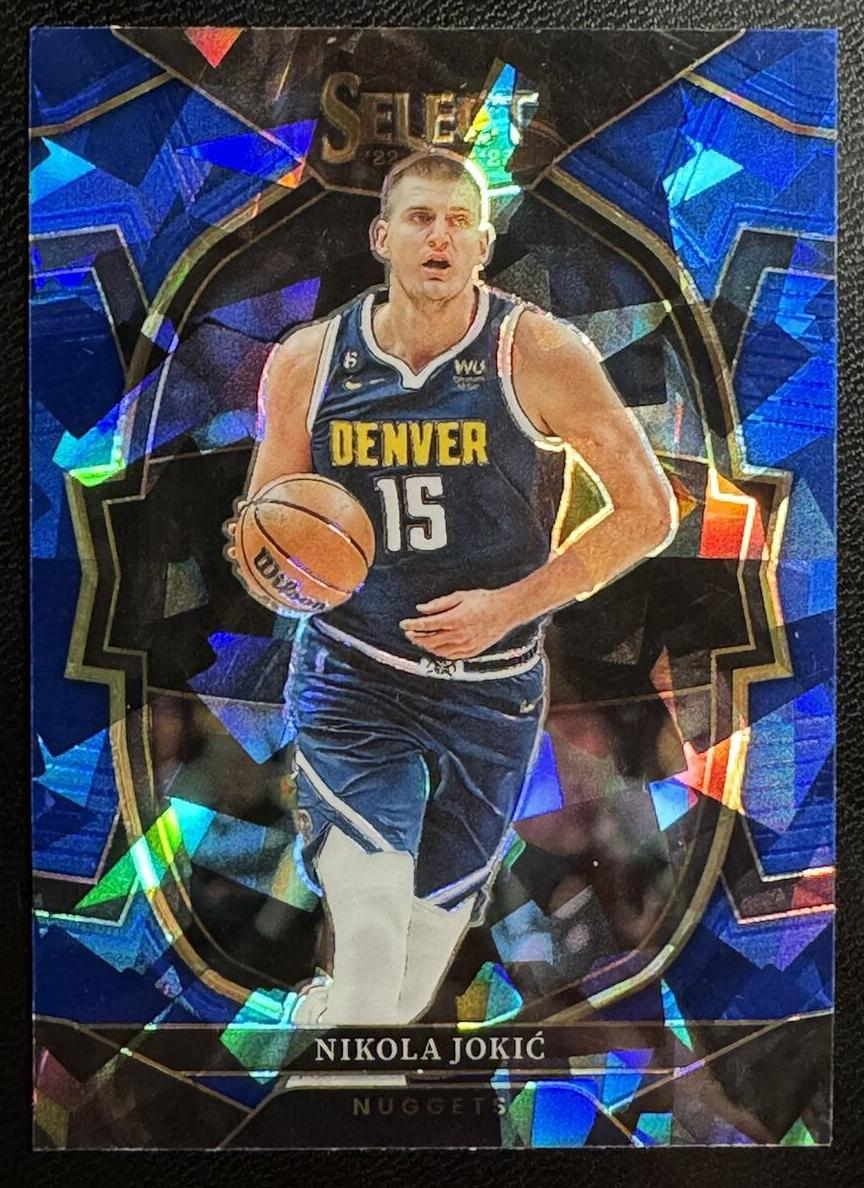 2022 Panini Select Basketball Blue Cracked Ice Nikola Jokic #1 PSA 9
