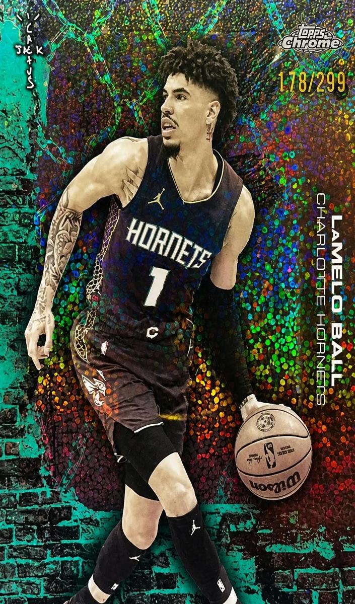 2025 Topps Chrome Cactus Jack Basketball Green Refractor LaMelo Ball #21