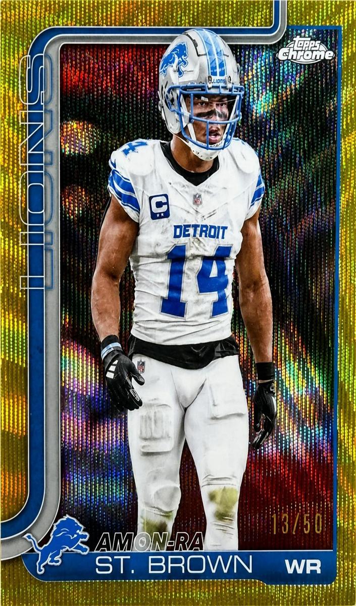2025 Topps Chrome Football Gold Wave Refractor Amon-Ra St. Brown #98