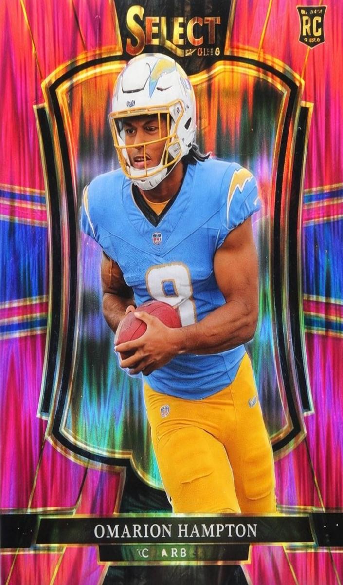 2025 Panini Select Football Pink Shock Omarion Hampton #102