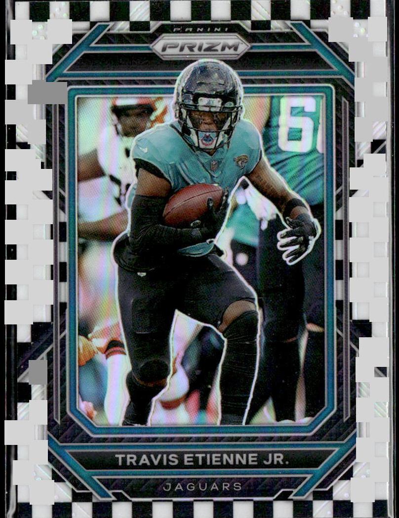 2022 Panini Prizm Football Black White Checker Travis Etienne Jr. #132 PSA 9