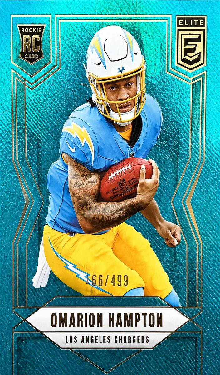 2025 Donruss Elite Football Teal Matrix Omarion Hampton #132