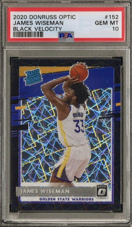 2020 Donruss Optic Basketball Black Velocity James Wiseman #152 PSA 8.5