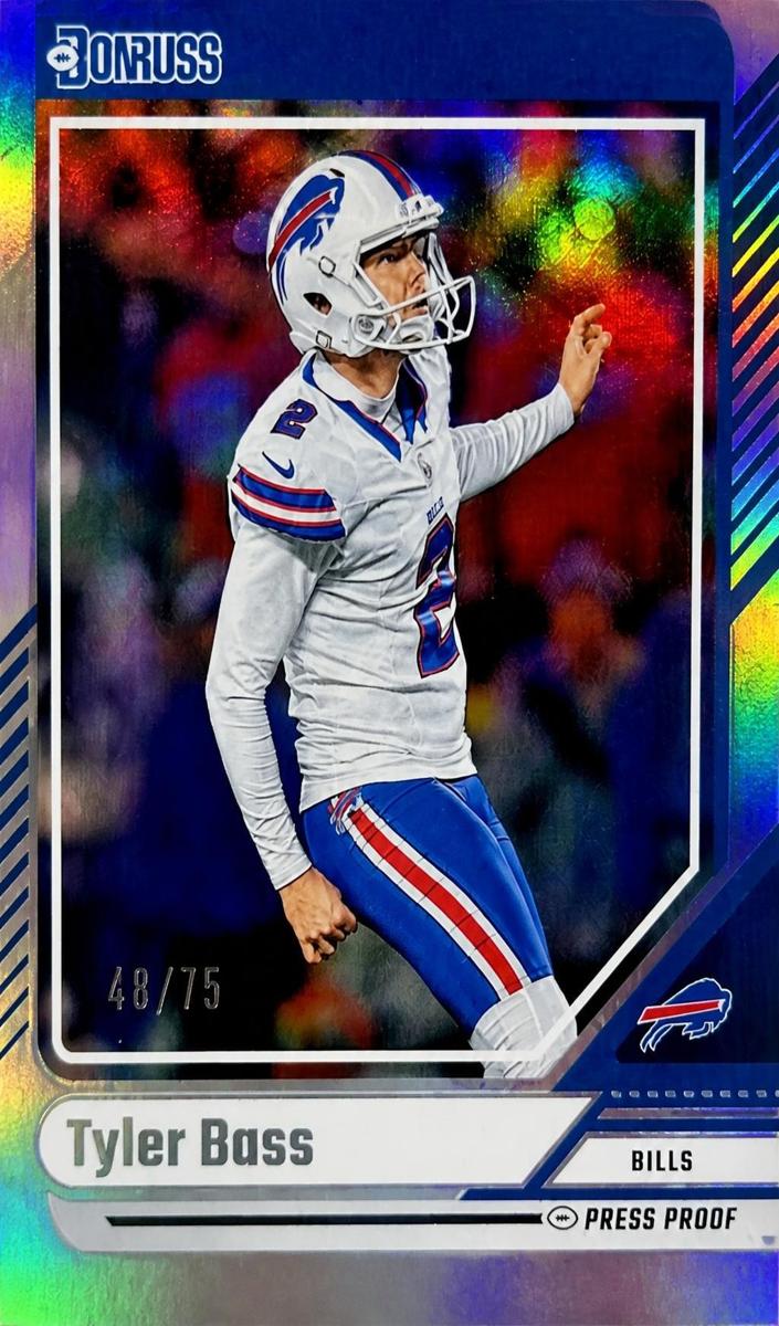 2024 Panini Donruss Football Press Proof Silver Die-Cut Tyler Bass #224
