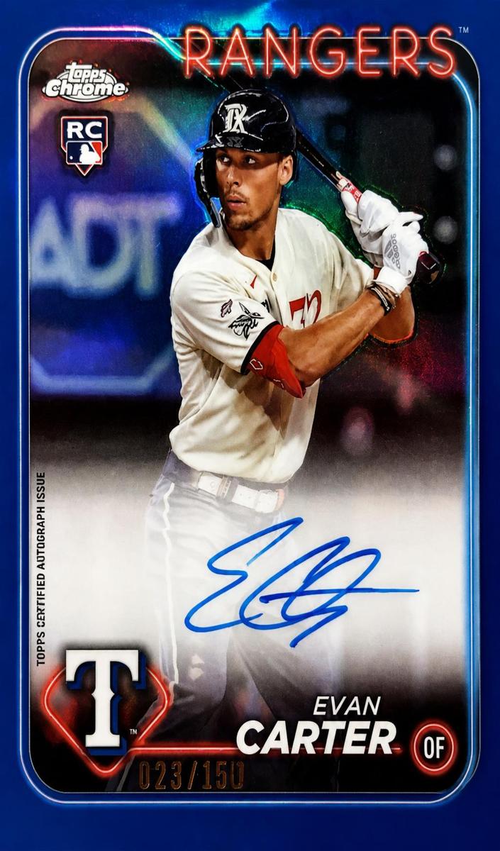 2024 Topps Chrome Baseball Blue Evan Carter #RA-EC PSA 8