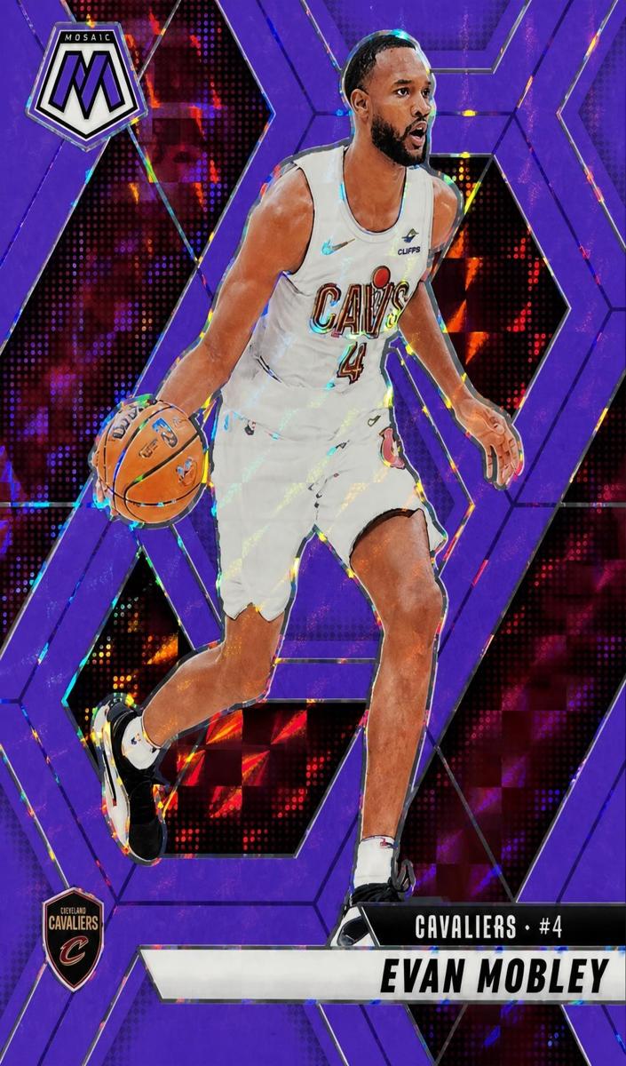 2024 Panini Mosaic Basketball Purple Fluorescent Evan Mobley #133