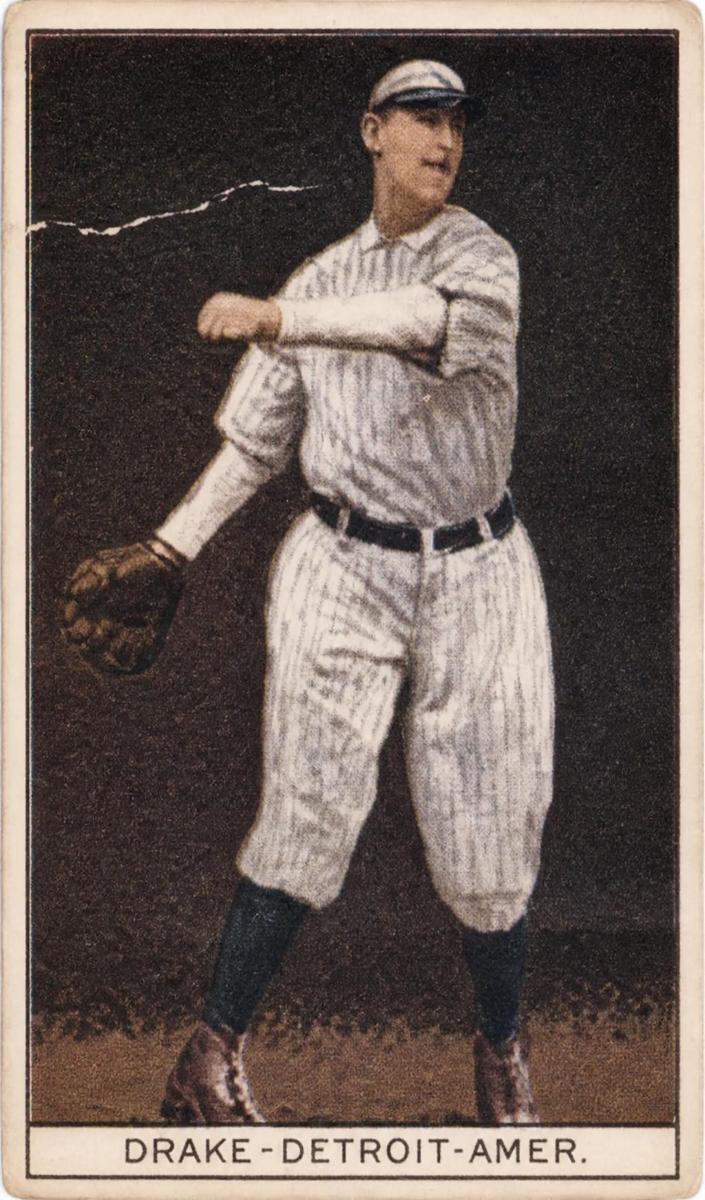 1912 American Tobacco Company Brown Background T207 Baseball Del Drake #NNO