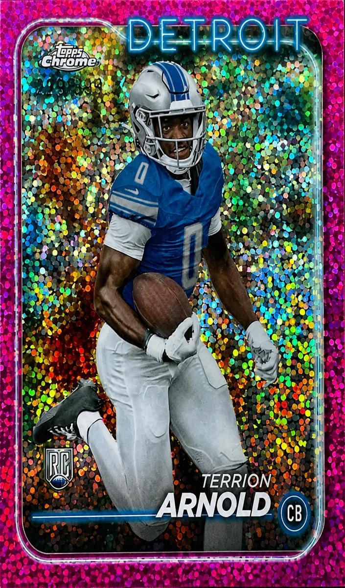 2024 Topps Chrome Football Magenta Speckle Refractor Terrion Arnold #228