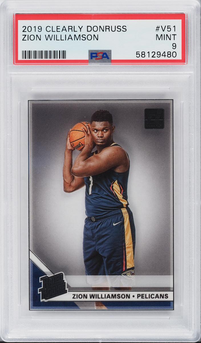 2019 Panini Clearly Donruss Basketball Zion Williamson #V51 PSA 9