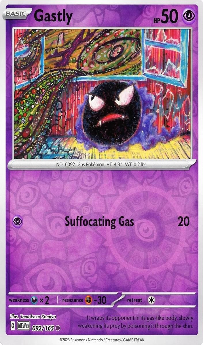 2023 Pokemon Scarlet & Violet 151 Reverse Holo Gastly #92 PSA 8