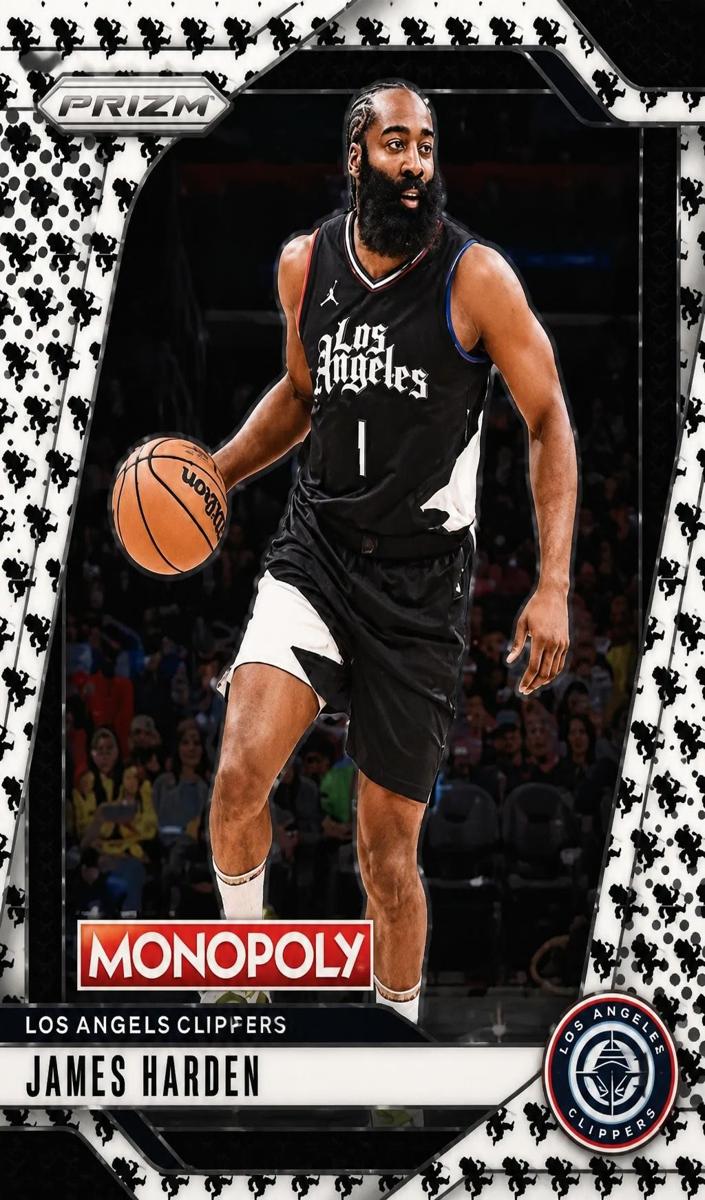 2024 Panini Prizm Monopoly Basketball Monopoly Man Black and White James Harden #20