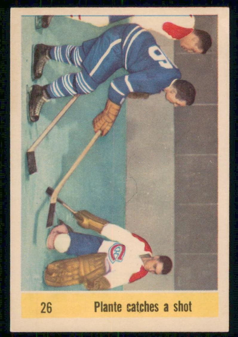1958 Parkhurst Hockey Plante Catches A Shot #26
